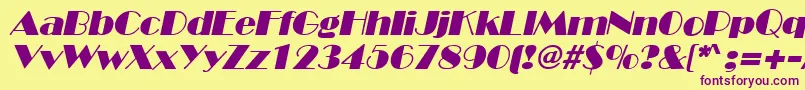 Шрифт BroadwayItalic – фиолетовые шрифты на жёлтом фоне