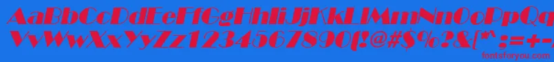 BroadwayItalic Font – Red Fonts on Blue Background