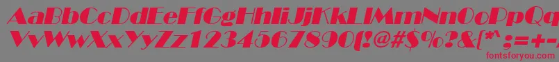 BroadwayItalic-fontti – punaiset fontit harmaalla taustalla