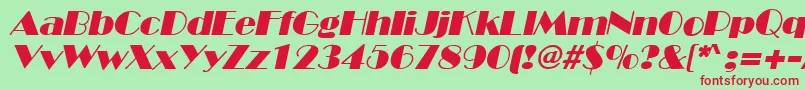 BroadwayItalic Font – Red Fonts on Green Background