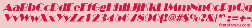 BroadwayItalic-fontti – punaiset fontit vaaleanpunaisella taustalla