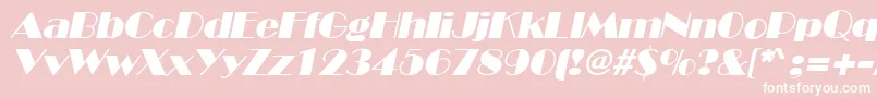 BroadwayItalic-Schriftart – Weiße Schriften auf rosa Hintergrund