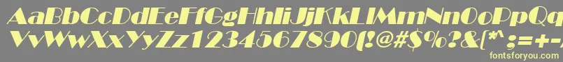 BroadwayItalic Font – Yellow Fonts on Gray Background