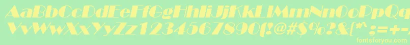 Шрифт BroadwayItalic – жёлтые шрифты на зелёном фоне