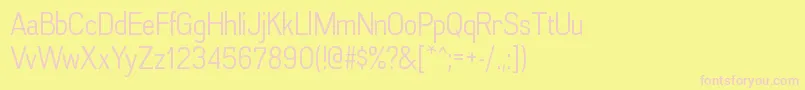AkazanbkRegular-fontti – vaaleanpunaiset fontit keltaisella taustalla