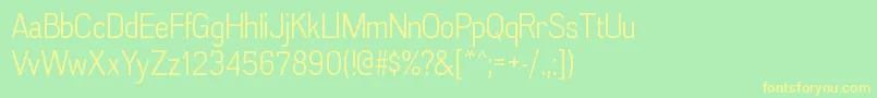 AkazanbkRegular Font – Yellow Fonts on Green Background