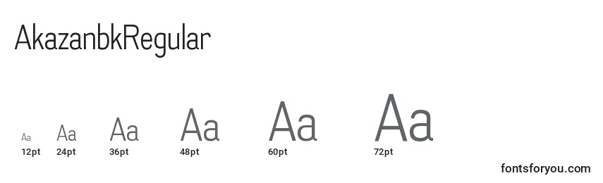 Размеры шрифта AkazanbkRegular