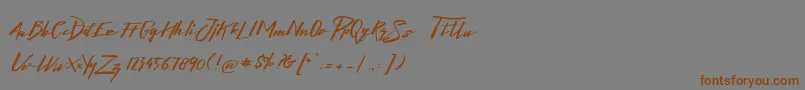 LighteningFreeFont-Schriftart – Braune Schriften auf grauem Hintergrund