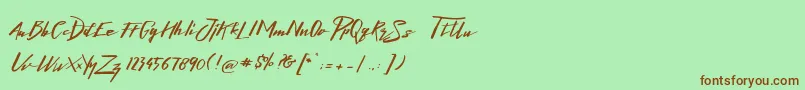 LighteningFreeFont Font – Brown Fonts on Green Background