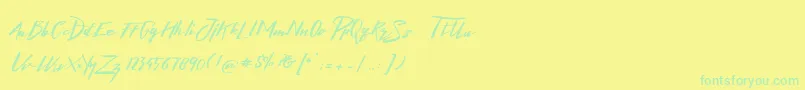 LighteningFreeFont-fontti – vihreät fontit keltaisella taustalla