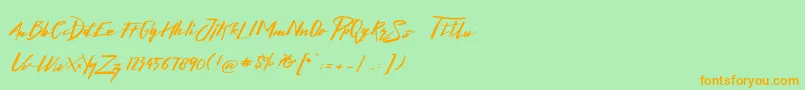 LighteningFreeFont Font – Orange Fonts on Green Background