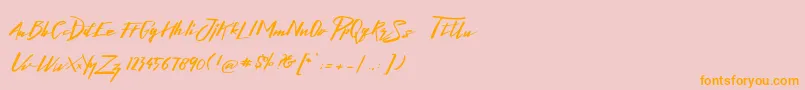 LighteningFreeFont Font – Orange Fonts on Pink Background