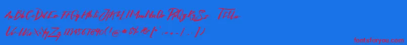 LighteningFreeFont Font – Red Fonts on Blue Background