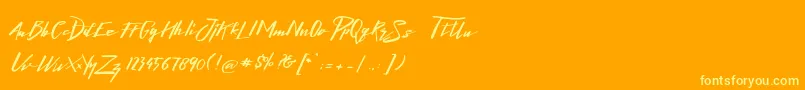 LighteningFreeFont-Schriftart – Gelbe Schriften auf orangefarbenem Hintergrund