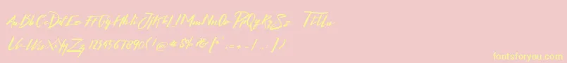 LighteningFreeFont Font – Yellow Fonts on Pink Background