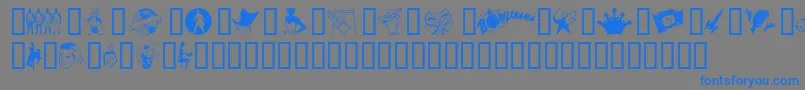 Tackodd-Schriftart – Blaue Schriften auf grauem Hintergrund