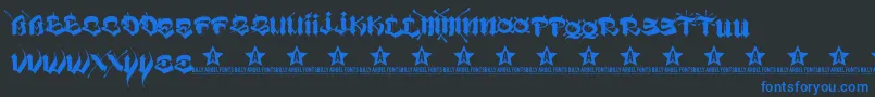 VatosTrial2011-Schriftart – Blaue Schriften auf schwarzem Hintergrund