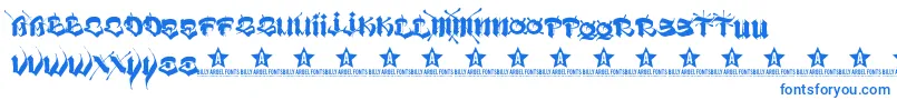 VatosTrial2011-Schriftart – Blaue Schriften auf weißem Hintergrund