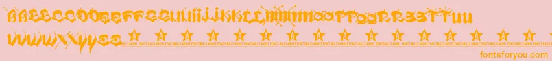 VatosTrial2011-Schriftart – Orangefarbene Schriften auf rosa Hintergrund