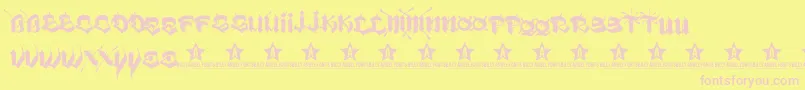 VatosTrial2011 Font – Pink Fonts on Yellow Background