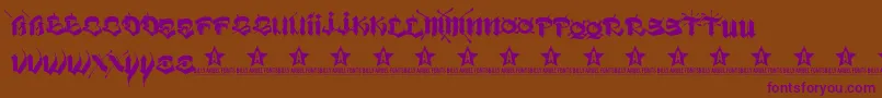 VatosTrial2011-Schriftart – Violette Schriften auf braunem Hintergrund