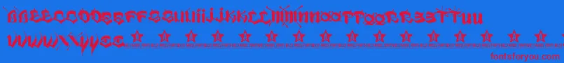 VatosTrial2011-Schriftart – Rote Schriften auf blauem Hintergrund