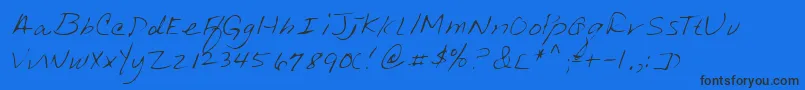 フォントLehn013 – 黒い文字の青い背景