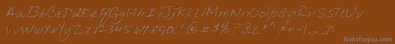Lehn013-Schriftart – Graue Schriften auf braunem Hintergrund