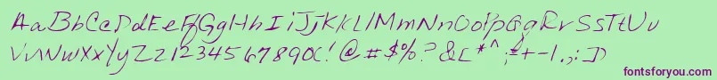 Lehn013-Schriftart – Violette Schriften auf grünem Hintergrund