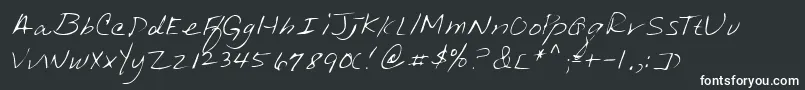 Lehn013-fontti – valkoiset fontit mustalla taustalla