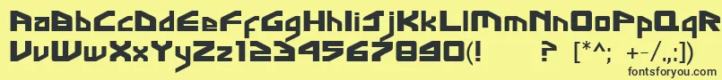 FontGingaInter Font – Black Fonts on Yellow Background
