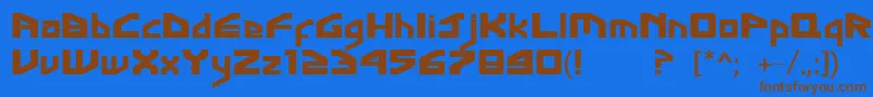 FontGingaInter Font – Brown Fonts on Blue Background