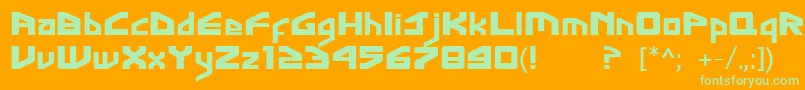 FontGingaInter Font – Green Fonts on Orange Background