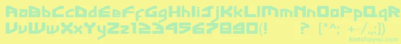 FontGingaInter Font – Green Fonts on Yellow Background