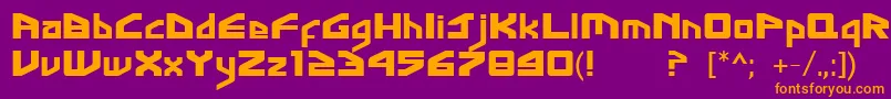 FontGingaInter Font – Orange Fonts on Purple Background