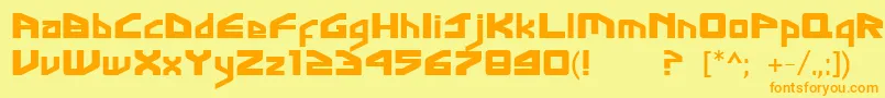FontGingaInter Font – Orange Fonts on Yellow Background