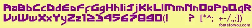 FontGingaInter Font – Purple Fonts on Yellow Background