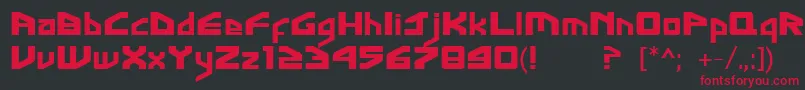 FontGingaInter Font – Red Fonts on Black Background