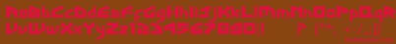フォントFontGingaInter – 赤い文字が茶色の背景にあります。
