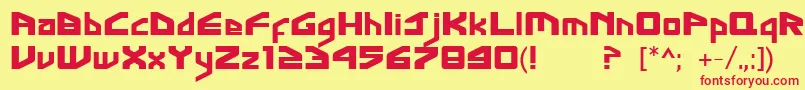 FontGingaInter Font – Red Fonts on Yellow Background