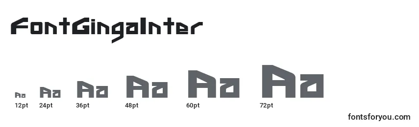 Размеры шрифта FontGingaInter