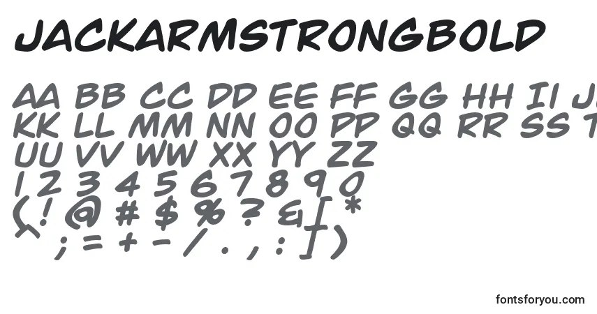 Schriftart JackArmstrongBold – Alphabet, Zahlen, spezielle Symbole