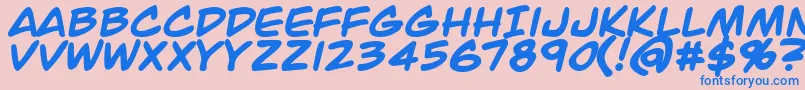 JackArmstrongBold Font – Blue Fonts on Pink Background