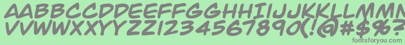 JackArmstrongBold-Schriftart – Graue Schriften auf grünem Hintergrund