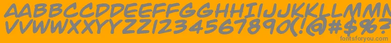 Fonte JackArmstrongBold – fontes cinzas em um fundo laranja