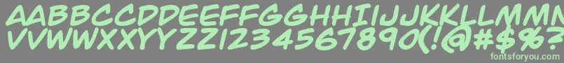 JackArmstrongBold-Schriftart – Grüne Schriften auf grauem Hintergrund