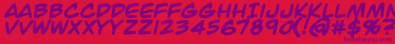 JackArmstrongBold Font – Purple Fonts on Red Background