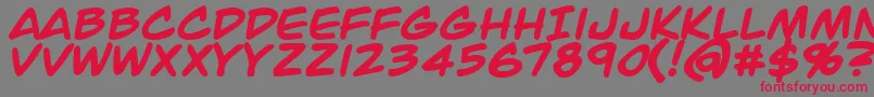 フォントJackArmstrongBold – 赤い文字の灰色の背景