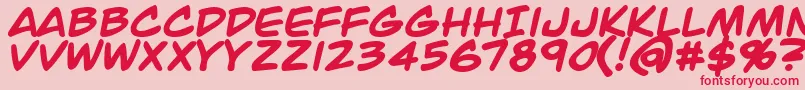 フォントJackArmstrongBold – ピンクの背景に赤い文字
