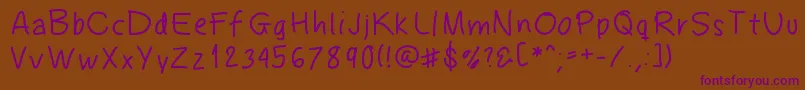 Шрифт Fingeferanna – фиолетовые шрифты на коричневом фоне